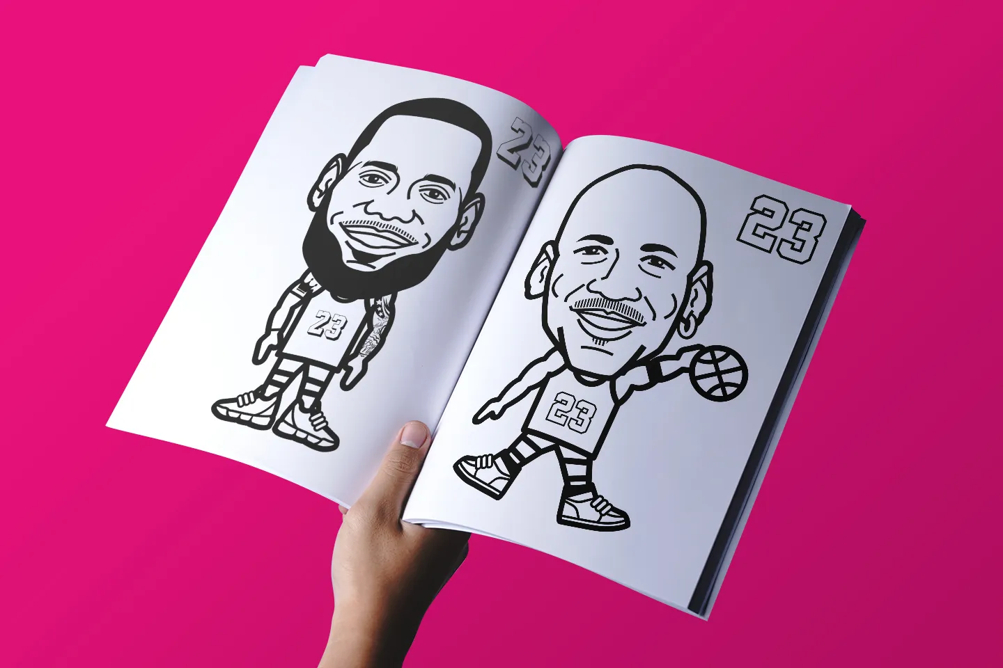 Hoops & Hues activity page illustration