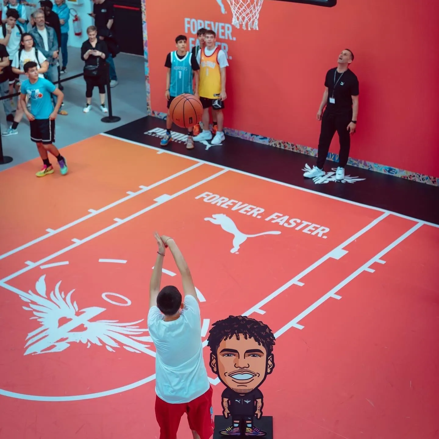Melo Faster Tour illustration featuring Puma shoes